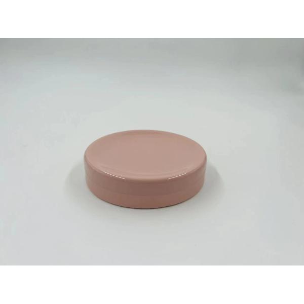 Accessoires de salle de bains en céramique Ensemble de forme ronde Couleur rose Savon pour salle de bains