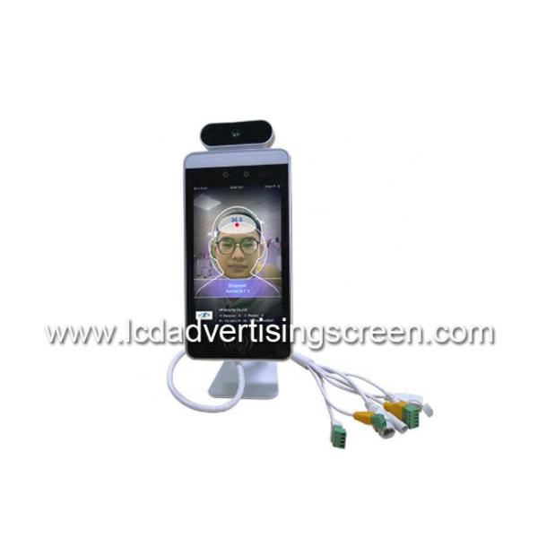 Detector humano da medida da temperatura corporal do reconhecimento de cara de 8 polegadas com base do suporte do assoalho com sistema do acesso da porta