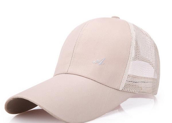 Adjustable 6 Panel Mesh Ball Caps , Mesh Golf Hats Absorb Sweat Simple Style