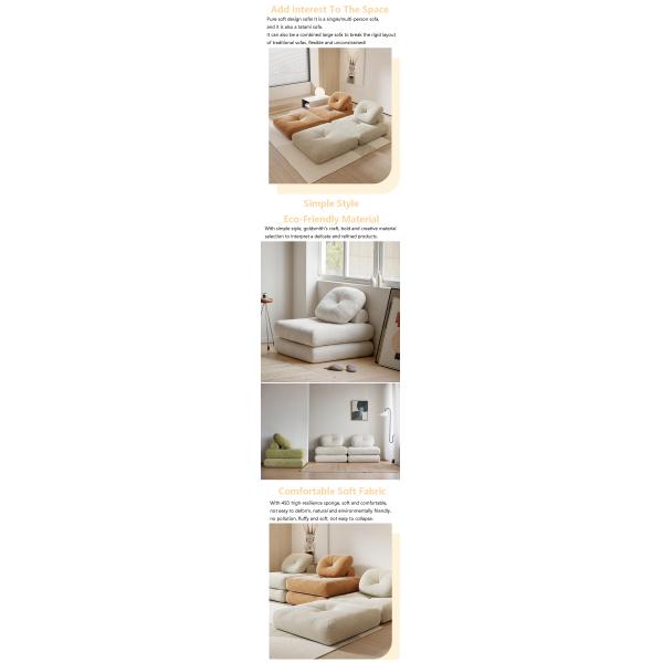 Reclining Convertible Sectional Couch Bed Sofa Tatami With Velvet Fabric