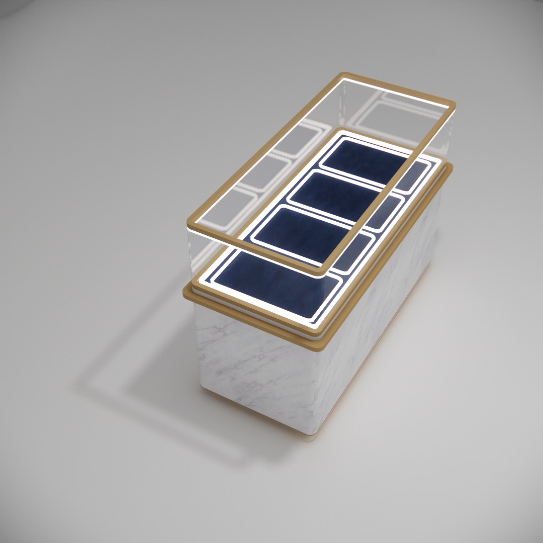 Premium Stainless Steel and Tempered Glass Jewelry Showcase with Sleek Design for Luxury Front Display