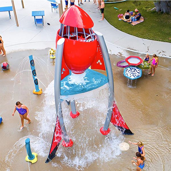   Fiberglass 304 Stainless Steel Tip Bucket Water Play Feature  Aqua Water Park Accessories Commercial Splash Pads