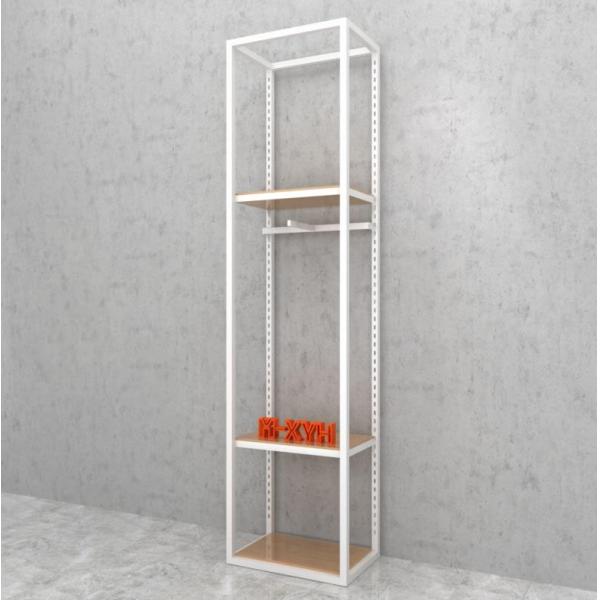 Modern 2 Tier Steel MDF Wardrobe Clothing Garment Rack for Retail Shops and Advertising