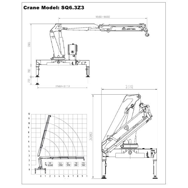 6300kg Knuckle Boom Crane Hydraulic Pickup Truck Crane For Construction