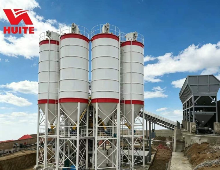 High Efficiency HZS180 Stationary Batching Plant Energy Saving 220kW