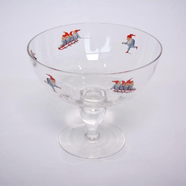 Large Diameter Crystal Glass Fruit Bowl , Crystal Salad Serving Bowl With Stand