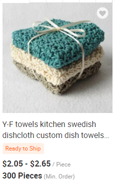 Y-F Kitchen Crochet Wash Cloth 100% Cotton Eco Friendly 3pk 9x9 Knitted Wash Dish Cloths