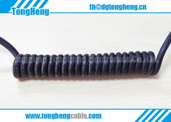 China Factory Custom Made High Rebound Resilience Black Coil Cable