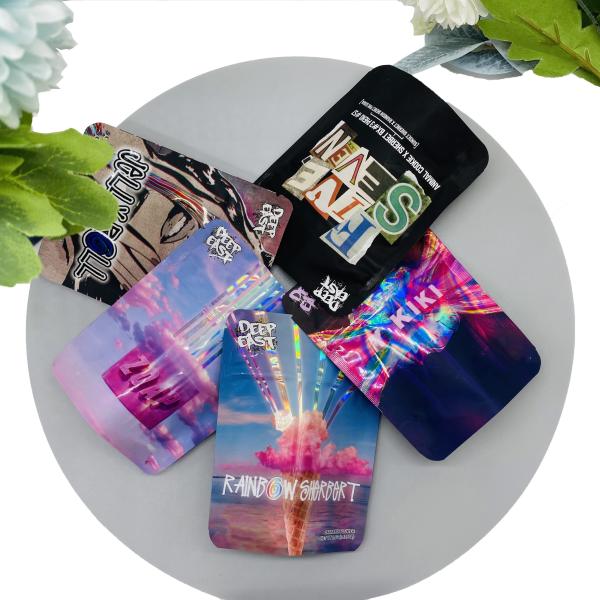 Пластмассовые фермы DEO ПЭТ съедобный перезамыкающийся пакет Mylar 3,5 г Ziplockk Mylar Bags