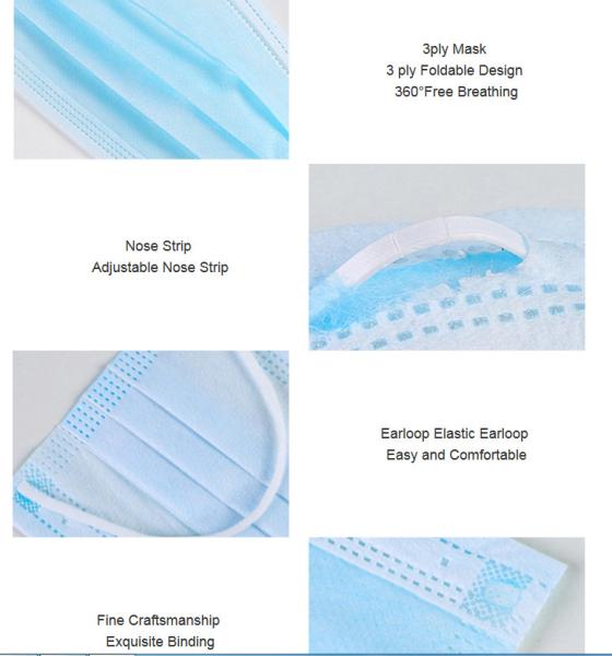 Daily Protective PP 14.5cm Face Mask Surgical Disposable 3 Ply