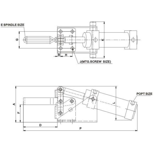 Hold Down Pneumatic Toggle Clamp 12132A U Bar Carrlane CL-1000-PTC