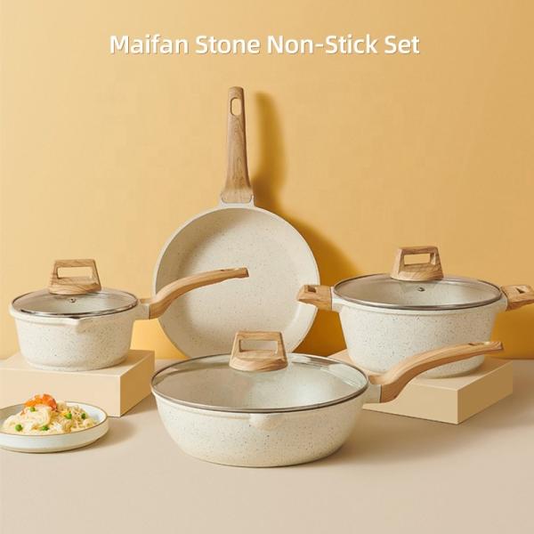 Custom Pots And Pans Maifan Stone Non-stick Coating Nonstick Kitchen Ware Cookware Sets Aluminum Cooking Pots Sets