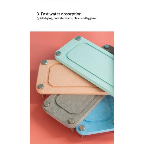 Sustainable Diatomite Toothbrush Cup Coaster for Bathroom Counter Super Absorbent Design