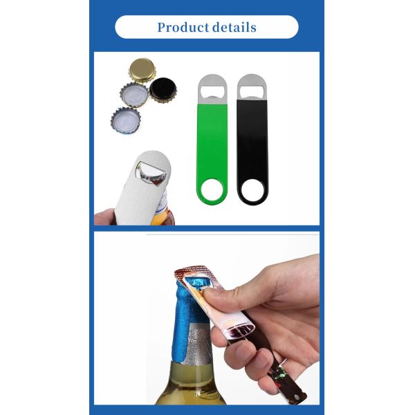 Wholesale Custom Logo Printed Aluminum Bottle Opener Sublimation Wine & Beer Opener with Card Novelty Gifts Heat Press Blanks