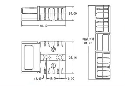 50A 600V High Current Anderson Socket Connector SB50A Anderson Plug Connector