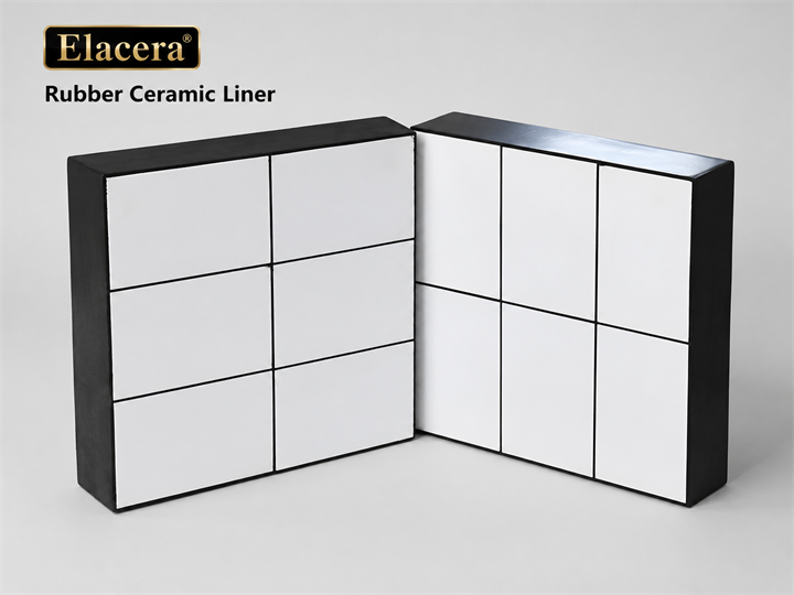 HRA85 Hardness Rubber Ceramic Liners Impact Resistant Ceramic Wear Liner
