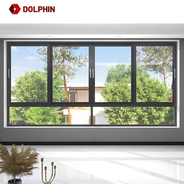 Алюминиевое стеклянное сползая окно для виллы, горизонтального алюминиевого профиля сползая Windows