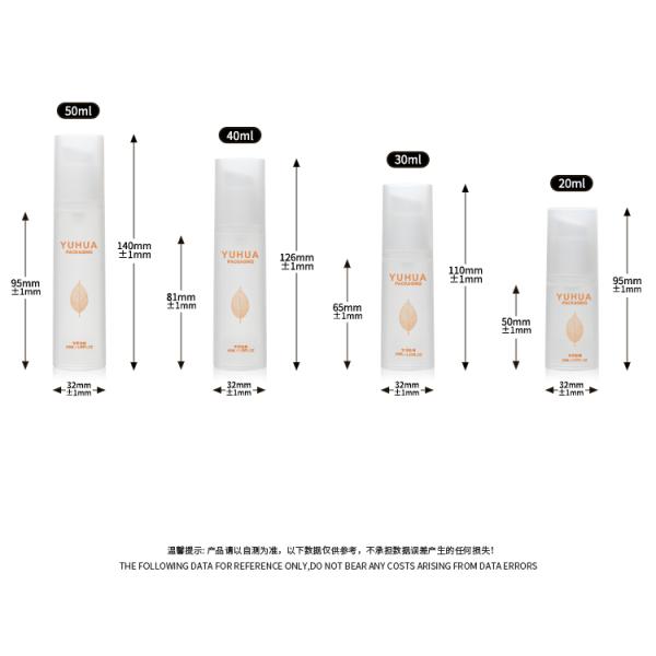 Plastic 20ml 30ml Airless Cosmetic Pump Hot Stamping