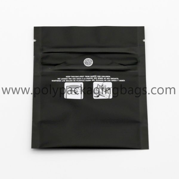 New style black matte smell proof plastic mylar stand up pouch child resistant exit ziplock bag