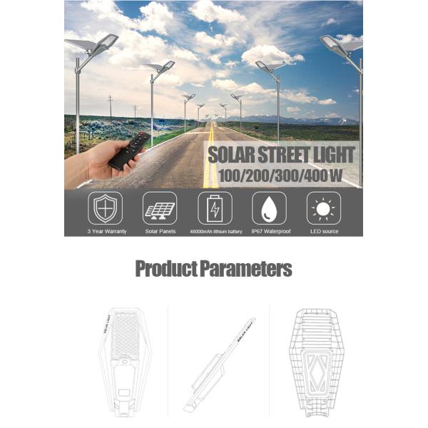 Lifespan hours 50000 Solar Street Lights Remote Control Waterproof Solar Led Light