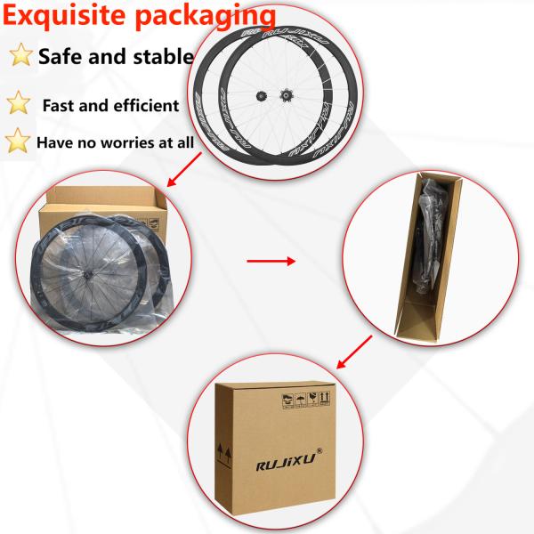 Road Bicycles 50mm Carbon Clincher Wheelset Detachable Aluminum Alloy