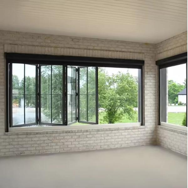 Customizable Aluminum Folding Window with Tempered Insulated Glass for Energy Cost Savings and ISO9001-2008 Certified