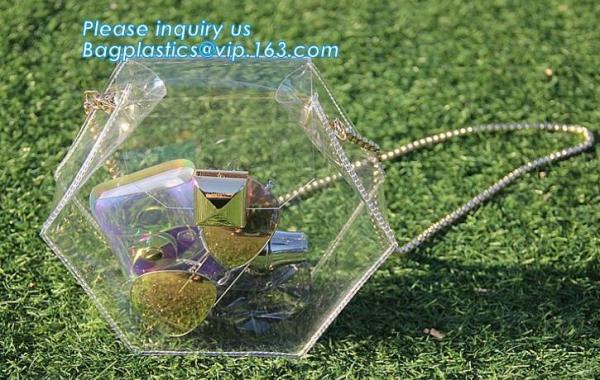 handbags pvc shoulder bag for ladies zipper waterproof pvc bag, transparent PVC shoulder bags, fashion laser handbag PVC