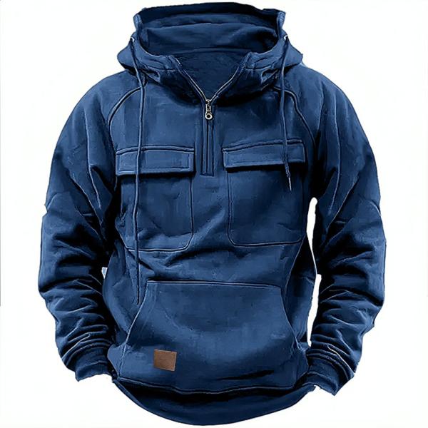Solid Color Men's Pullover Hoodie Casual Sweatshirt Coat for Autumn and Winter R