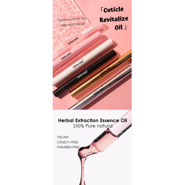 Huile revitalisante pour cuticules pour le traitement des ongles SAGALAGA Bouteille noire personnalisée avec pinceau et mangue Marque privée Stylo certifié MSDS