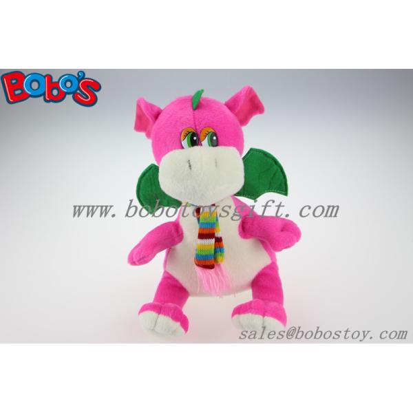 China Manufacturer Pink Stuffed Dinosaur Animal With Scarf In 10