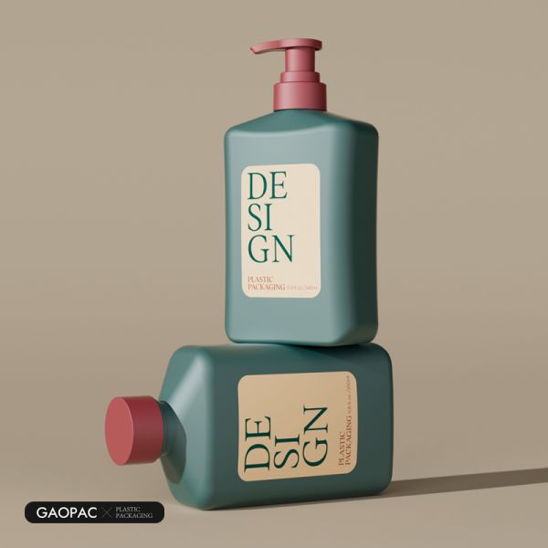 Square Cosmetic Bottle 340/350ml Plastic Lotion Bottle with Customizable Color and Screen Printing for Body Care Cream Packaging