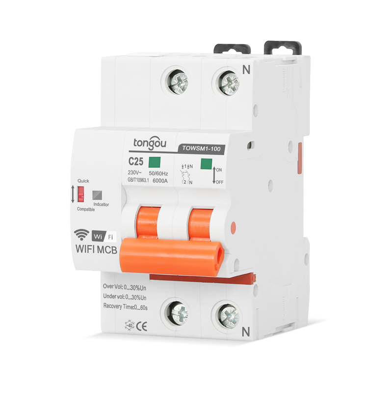 Tuya App Control Smart WiFi Remote MCB 4-Pole 63A Industrial/Electronic Equipment Household Copper Material