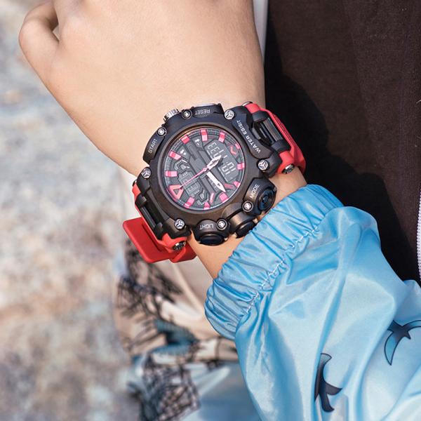 Acrylic Mirror Digital Sports Watch 50 Meters Waterproof Chronograph Wrist Watch