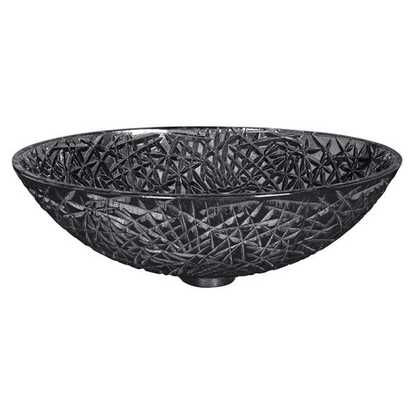 Transparent Black Crystal Glass Wash Basin Bowl Diecasting Bathroom Countertop Sinks