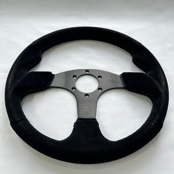 Lightweight Suede Racing Steering Wheels 6 Hole Black Suede 6061 Aluminum 350mm