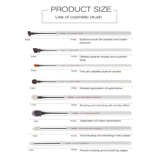 Professional 15pcs Eye Makeup Brush Set Light Weight Aluminium Ferrule