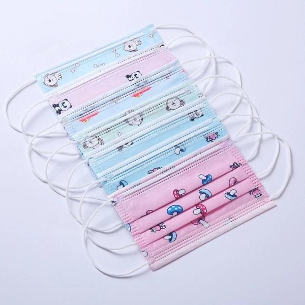 Kids  Medical Disposable Products / Multi Color 3 Ply Protective Face Mask