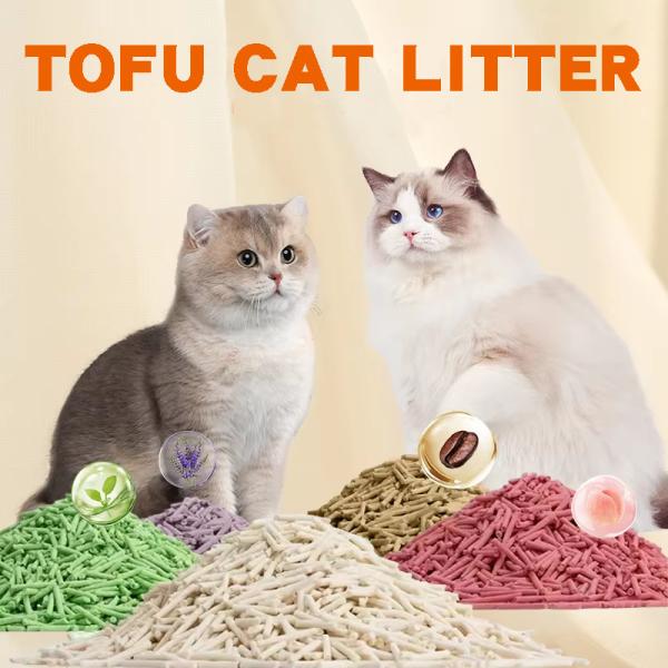 Mantenga feliz a su gato en su casa Tofu simplemente natural Residuos para gatos Eco amigable fórmula de bajo mantenimiento