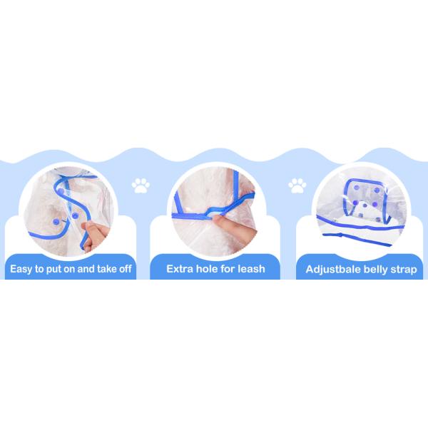 Pet Dog Raincoat Clear Pet Waterproof Clothes Hooded Rain Jacket Puppy Rain Poncho Pet Rainwear for Small Medium