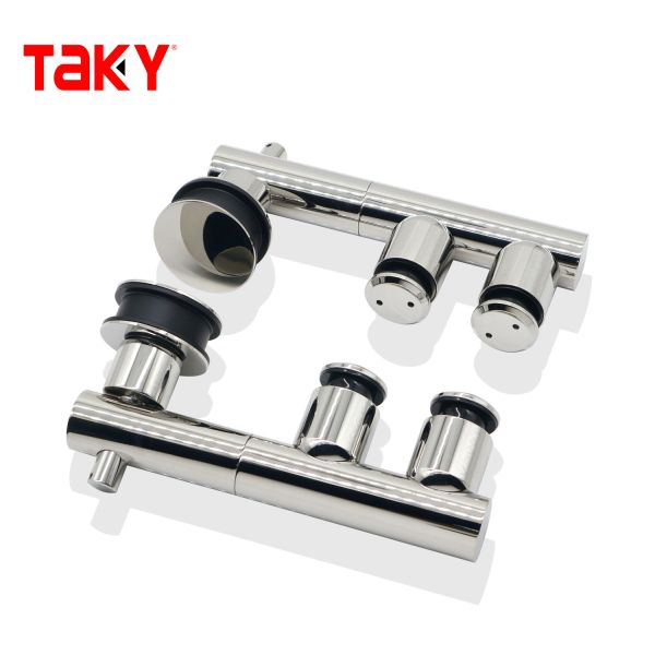 Factory Hardware Frameless Glass Hanging Zinc Alloy Shower Glass Sliding Door Fittings