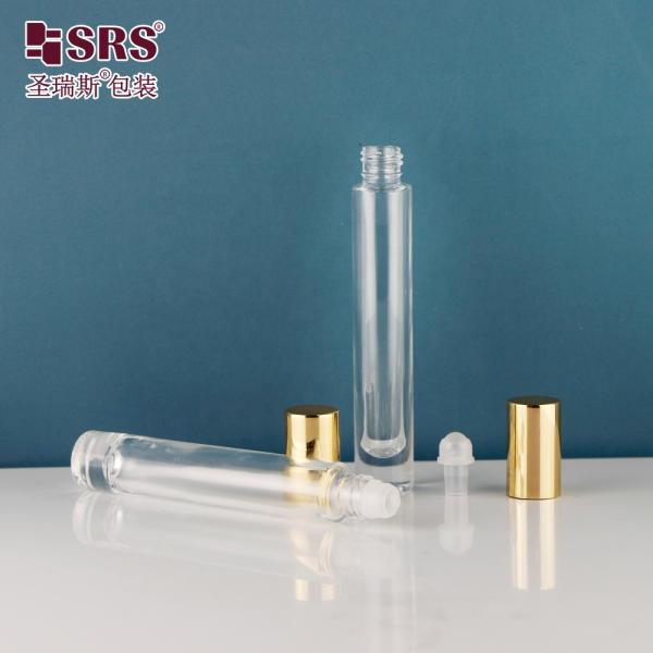 10ml Round Glass Roller Bottle with Color Anodized Aluminum Cap and Thick Bottom for Essential Oils and Perfumes