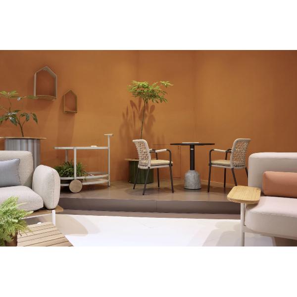 Quick Dry Foam Size Custom Dining Teak Wood Rope Chair for Modern Garden