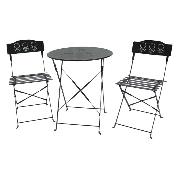 Outdoor Modern Metal Folding Foldable Garden Chairs and Table Patio Furniture Garden Patio Set with Umbrella