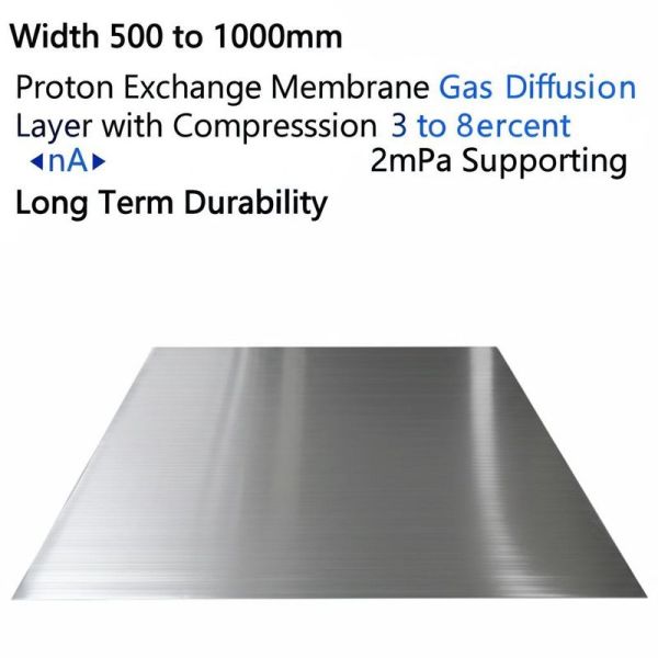 Width 500 to 1000mm Proton Exchange Membrane Gas Diffusion Layer with Compression 3 to 8 Percent 2MPa Supporting Long Term Durability