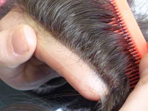 Cheveux à l' air naturel pour hommes Toupee