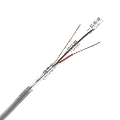 Cable de alarme CPR Eca com revestimento de PVC e condutor CCA de 2x0,22mm2 blindado