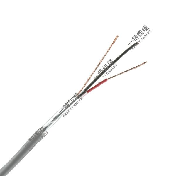Cable de alarme CPR Eca com revestimento de PVC e condutor CCA de 2x0,22mm2 blindado