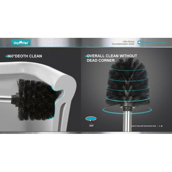 Economic Stainless Steel Toilet Brush with Easy Automatic Open Holder and Anti-Bacterial PP Brush Filament