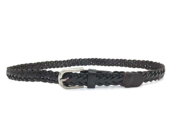 Lady Braided Woven Thin Leather Belt For Jeans Skinny Vintage BRACHI