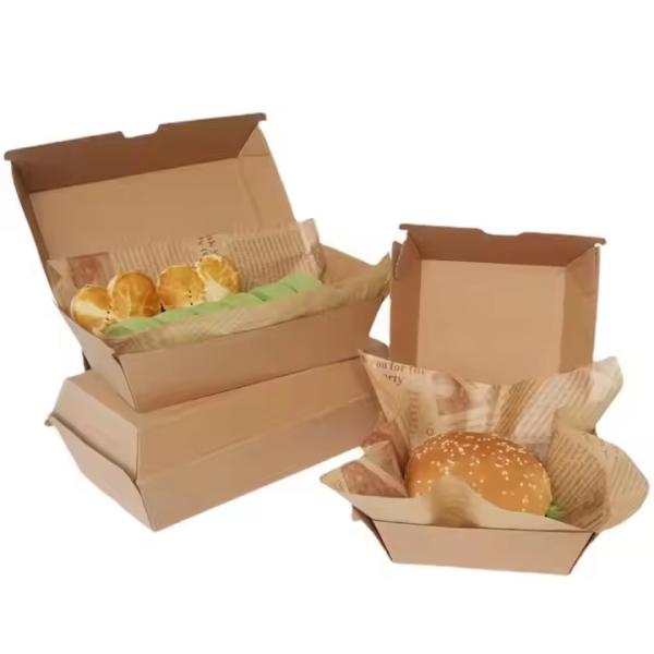 Boîtes de restauration rapide imprimées sur mesure Contenants jetables pour les hamburgers à emporter